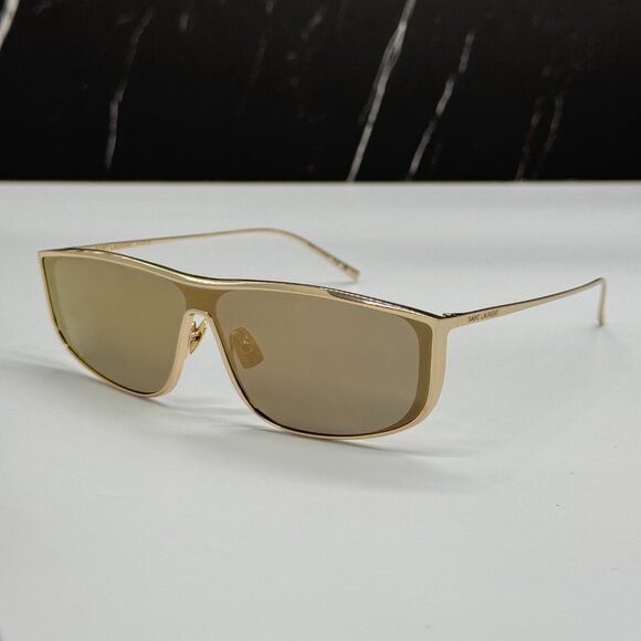 NEW SAINT LAURENT SL605 LUNA 004 SUNGLASSES WOMEN SQUARE GOLD EYEWEAR SL 605 - Picture 3 of 10